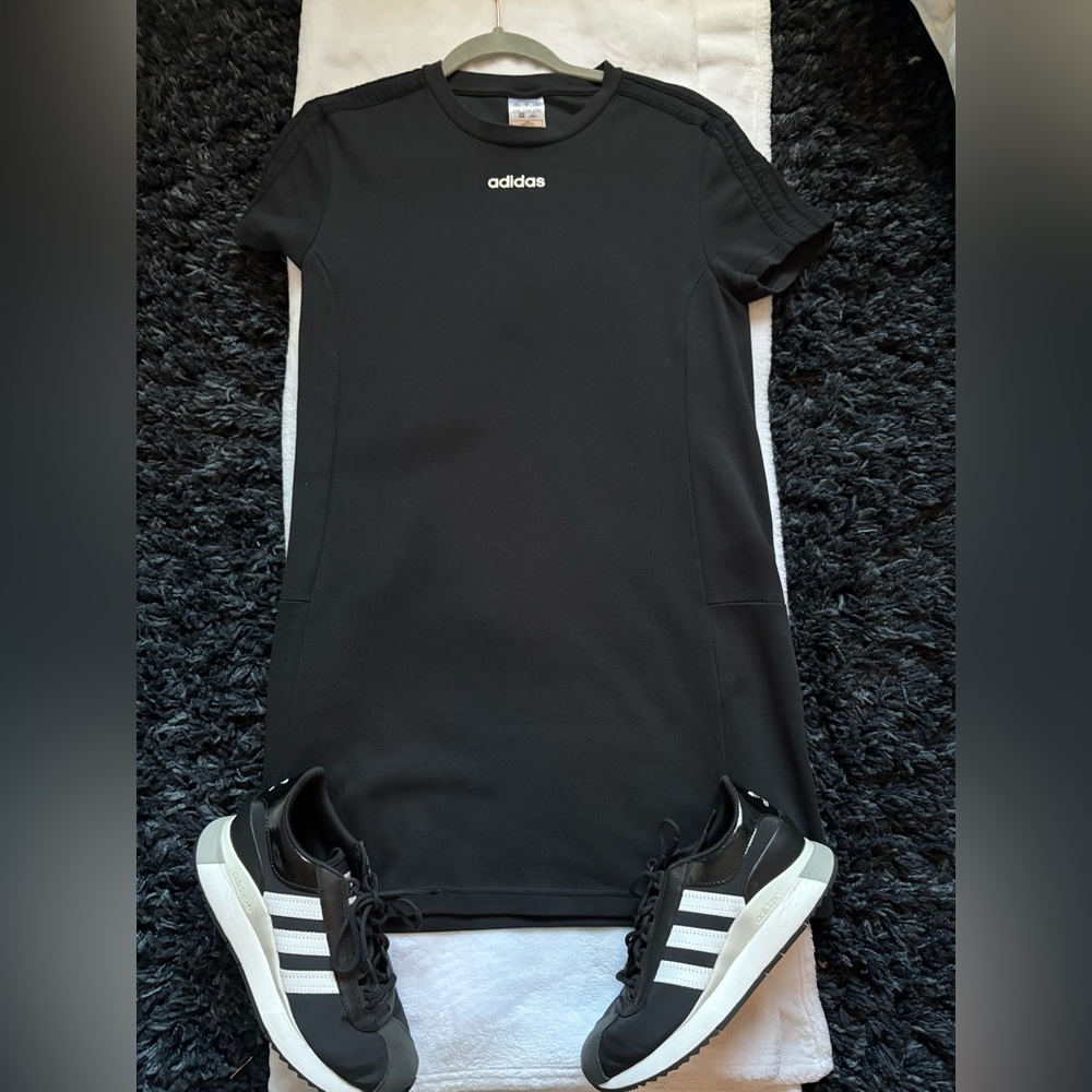 Adidas Black Athletic One Piece with White Accents